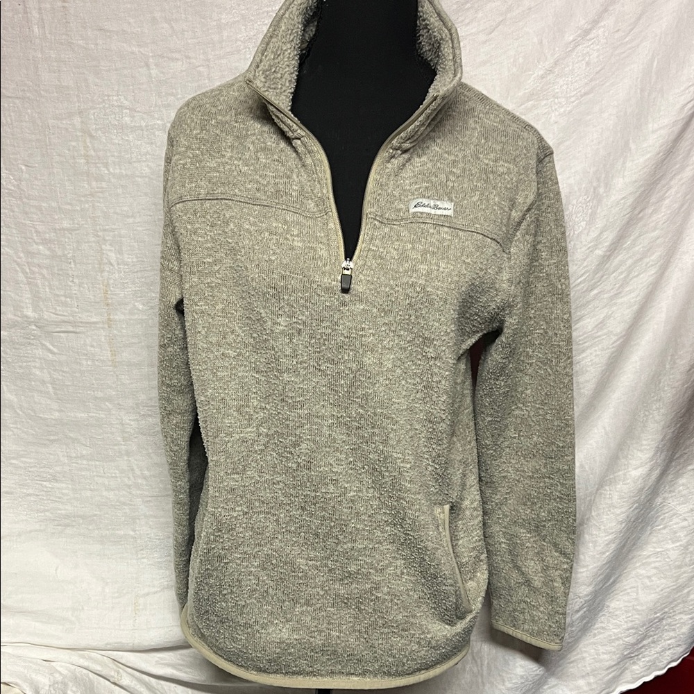 Eddie Bauer Gray Fleece Pullover Small